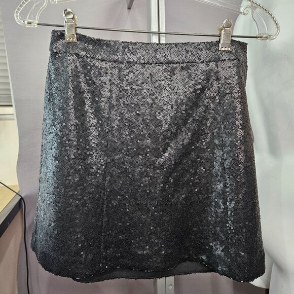 Decree Women Skirt S Mini Short Sequin Lined Party Bling Cocktail Zipper NEW - Picture 1 of 9